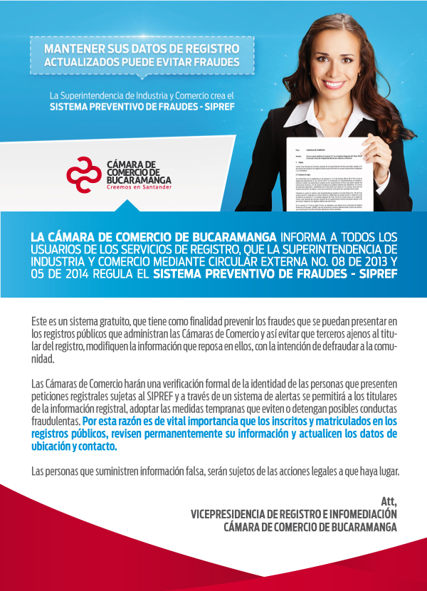 Servicios Registrales - Sistema Preventivo de Fraudes SIPREF Servicios Registrales - Sistema Preventivo de Fraudes SIPREF