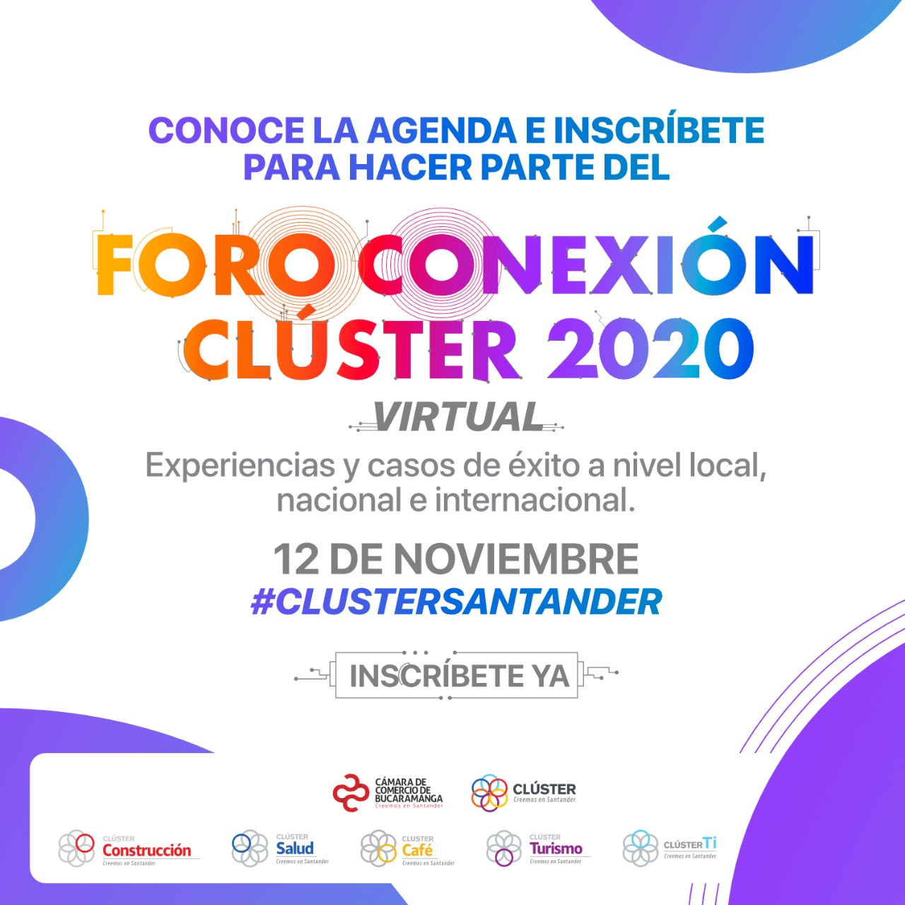 La Cámara de Comercio de Bucaramanga reunirá a los empresarios regionales en el primer Foro Conexión Clúster 2020