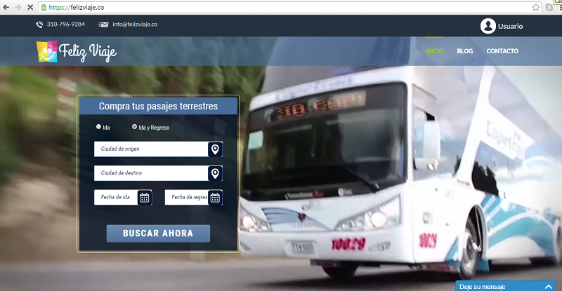 Compre sus pasajes terrestres para viajar por Colombia sin intermediarios, sin desplazamientos y 100% online con Felizviaje.co