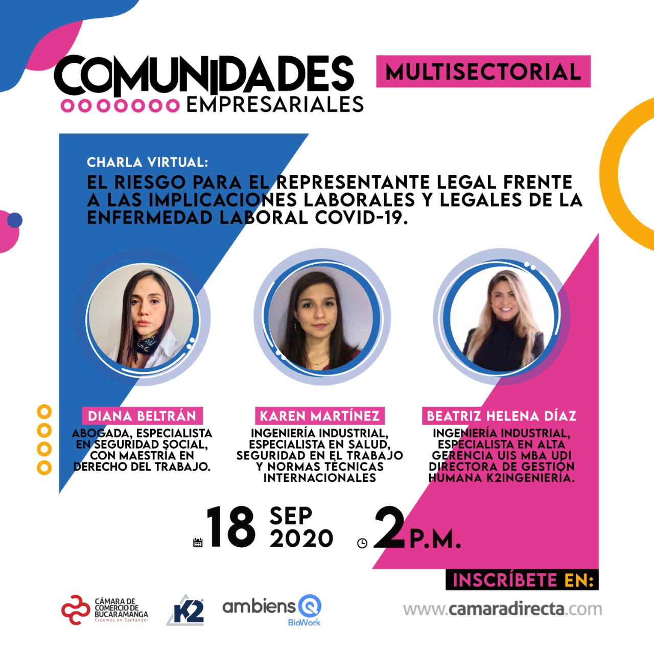 CHARLA VIRTUAL - EL RIESGO PARA EL REPRESENTANTE LEGAL FRENTE A LAS IMPLICACIONES LABORALES Y LEGALES DE LA ENFERMEDAD LABORAL COVID-19