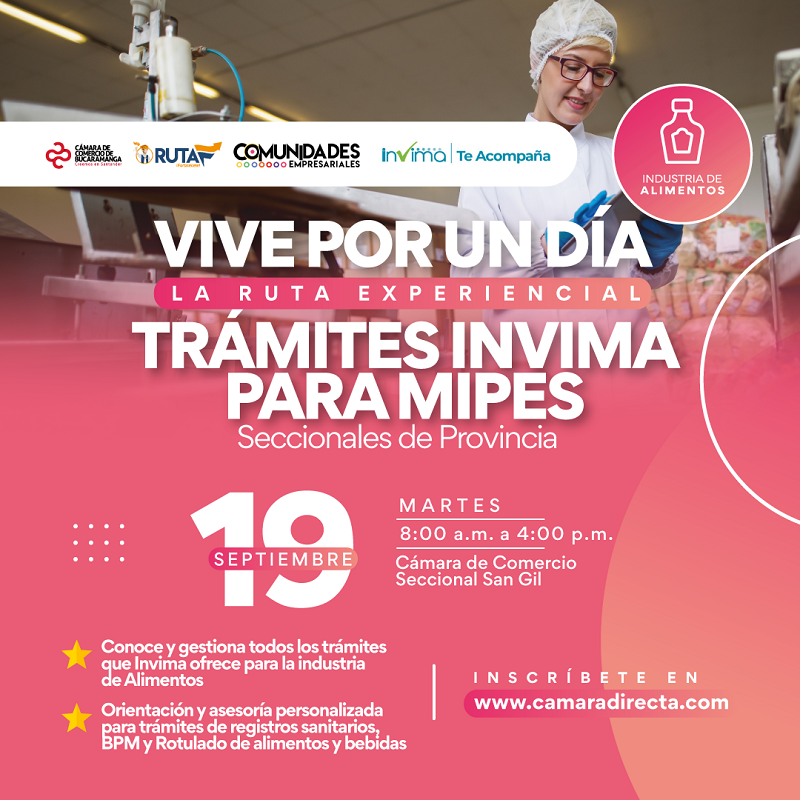 VIVE LA RUTA EXPERIENCIAL DE TRAMITES INVIMA PARA MIPES PROVINCIA