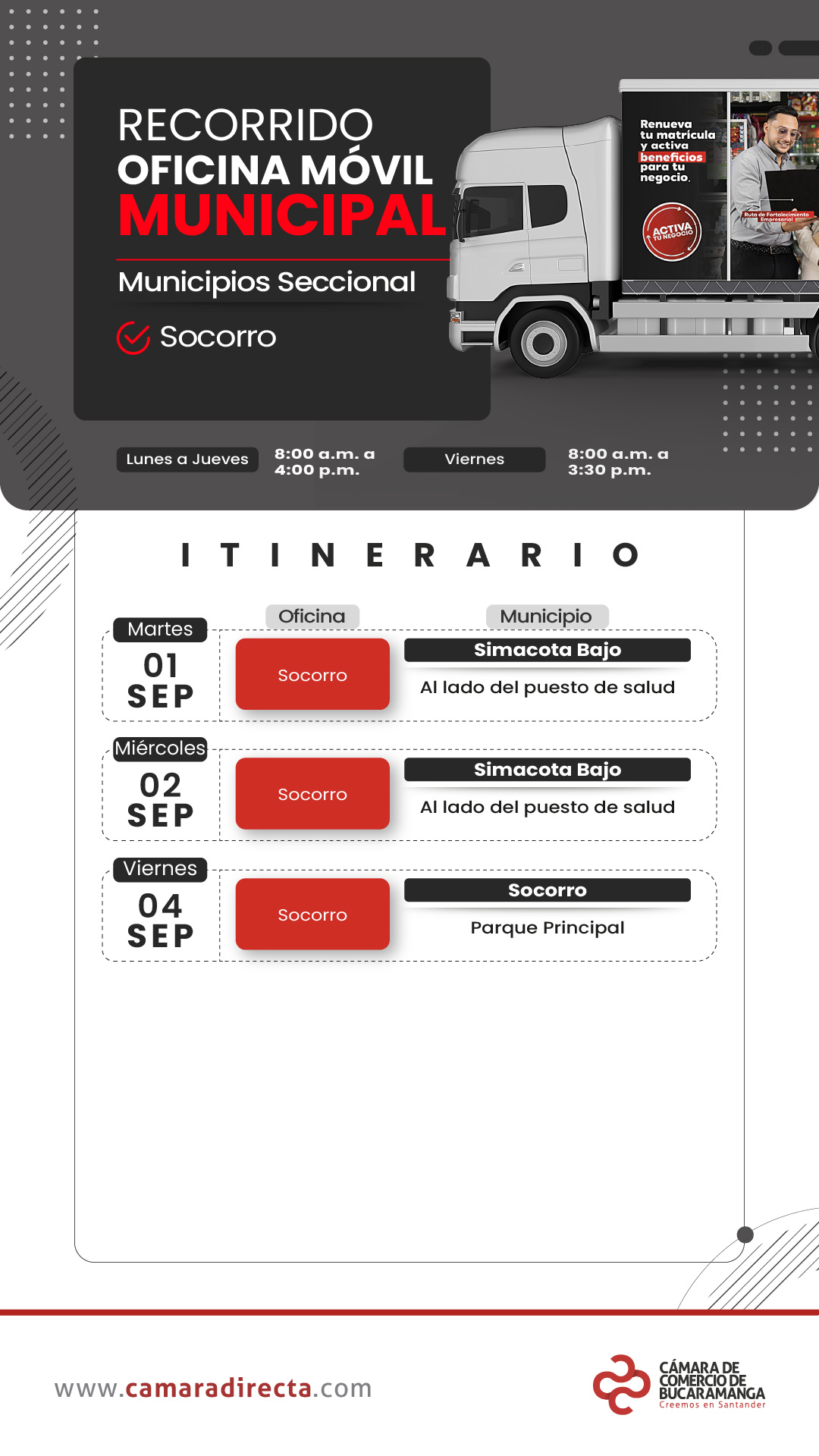 RECORRIDO OFICINA M&Oacute;VIL MUNICIPAL 2026