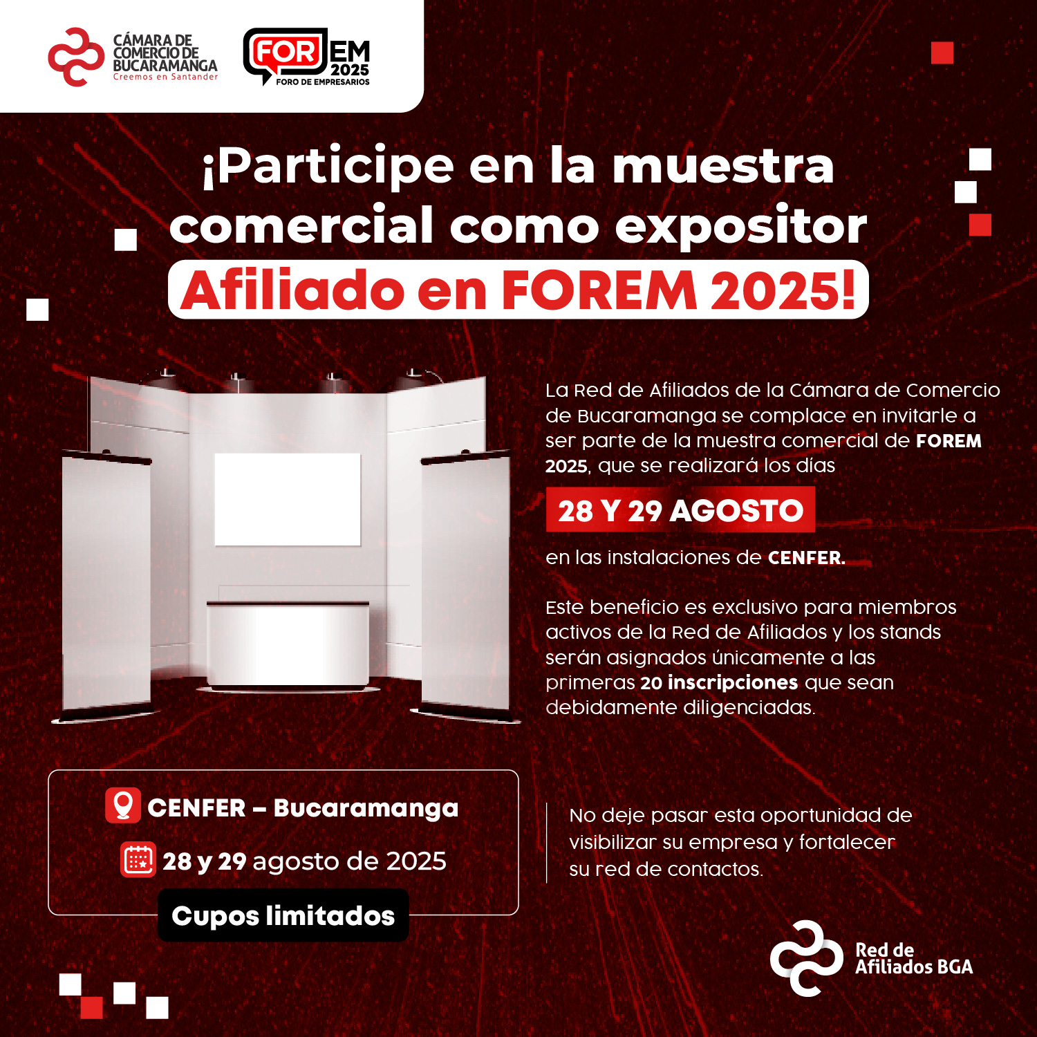 Muestra Comercial como Expositor Afiliado en FOREM 2025