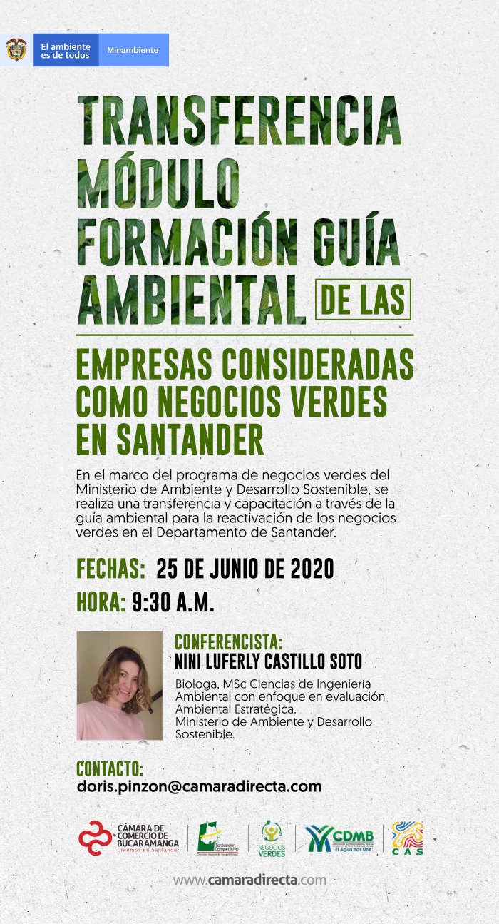 TRANSFERENCIA MÓDULO FORMACIÓN GUÍA AMBIENTAL DE LAS EMPRESAS CONSIDERADAS NEGOCIOS VERDES