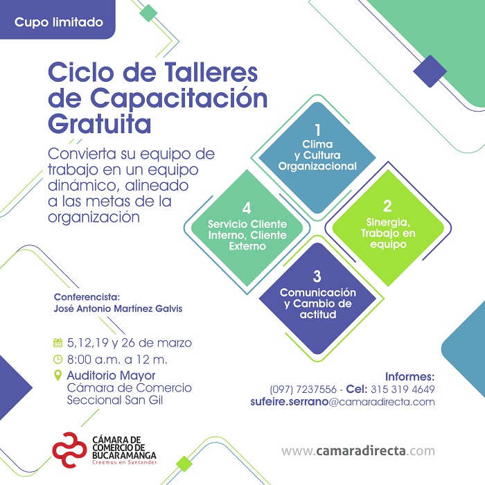 CICLO DE TALLERES DE CAPACITACIÓN GRATUITA - SAN GIL