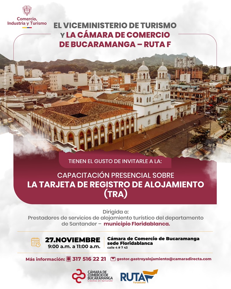 TALLER TARJETA DE REGISTRO DE ALOJAMIENTO (TRA) FLORIDABLANCA