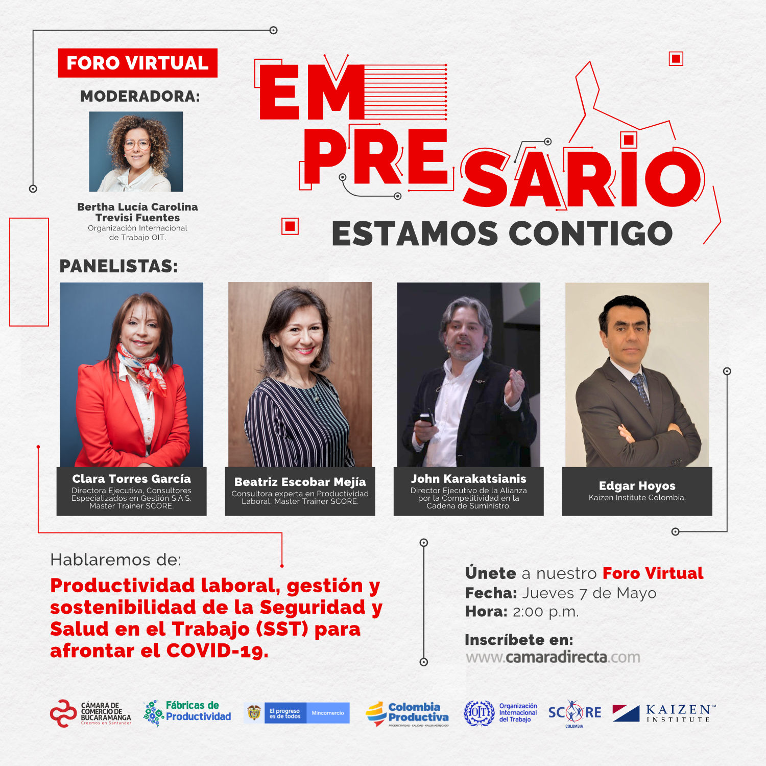 FORO VIRTUAL - PRODUCTIVIDAD LABORAL, GESTIÓN Y SOSTENIBILIDAD DE LA SST PARA AFRONTAR EL COVID-19