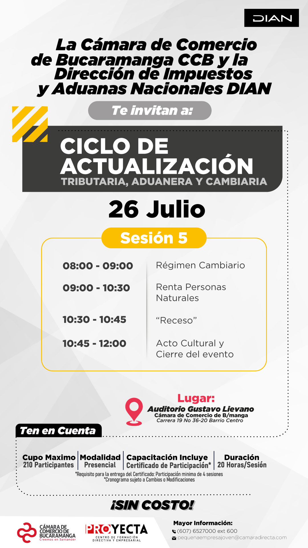 SESIÓN 5 CICLO DE ACTUALIZACIÓN TRIBUTARIA, ADUANERA Y CAMBIARIA