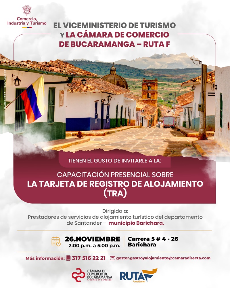 TALLER TARJETA DE REGISTRO DE ALOJAMIENTO (TRA) BARICHARA