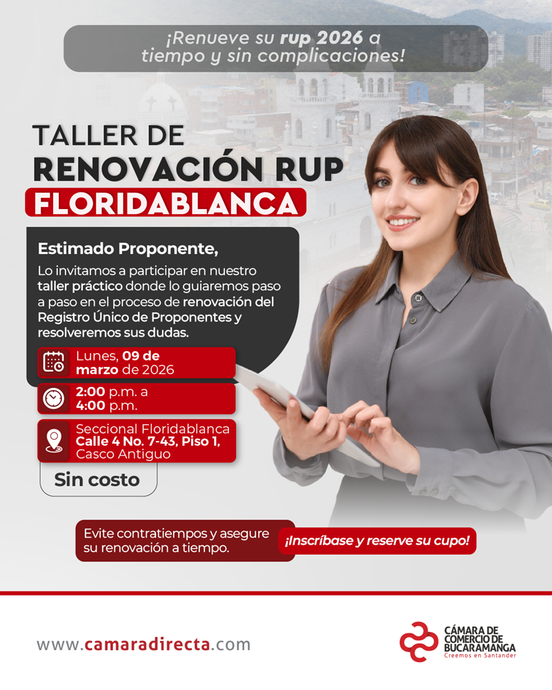 TALLER RENOVACI&Oacute;N RUP 09 MARZO 2026 FLORIDABLANCA