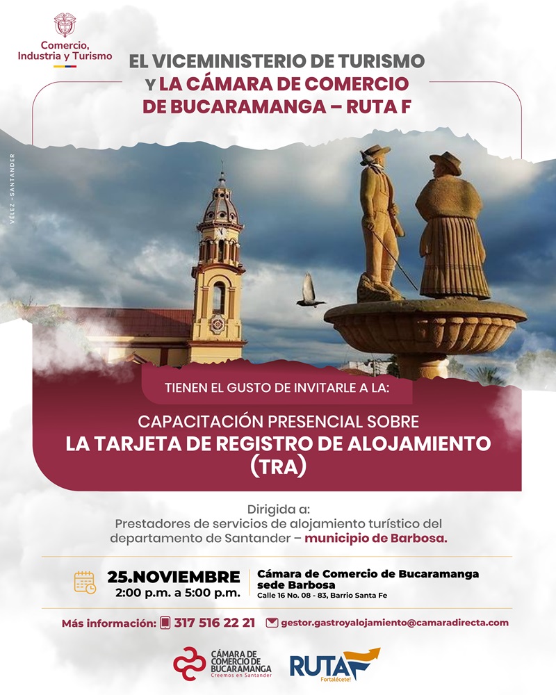 TALLER TARJETA DE REGISTRO DE ALOJAMIENTO (TRA) BARBOSA