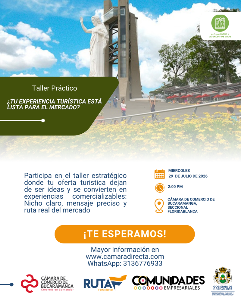 TALLER PR&Aacute;CTICO &iquest;TU EXPERIENCIA TUR&Iacute;STICA EST&Aacute; LISTA PARA EL MERCADO? 
