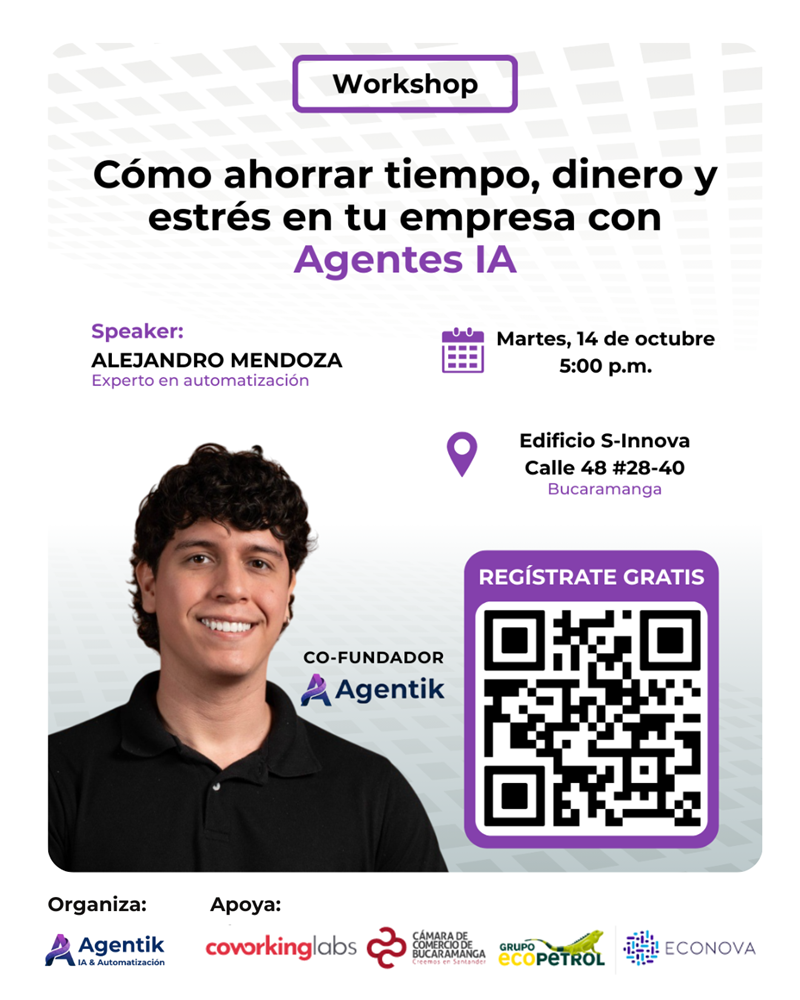 TALLER COMO AHORRAR TIEMPO, DINERO Y ESTRÉS EN TU EMPRESA CON AGENTES IA