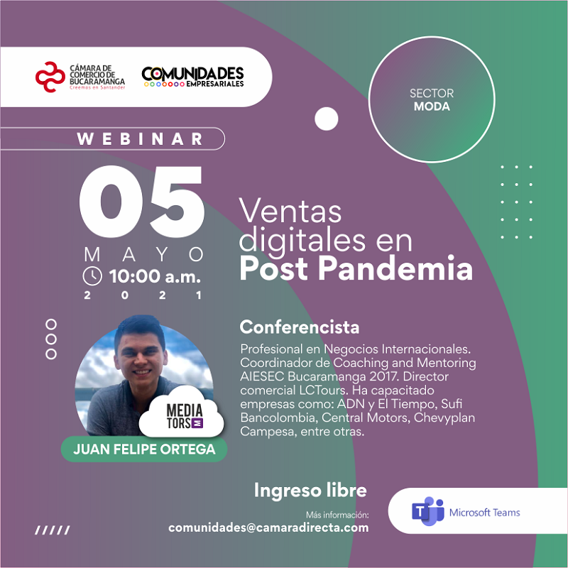 WEBINAR VENTAS DIGITALES EN POST PANDEMIA - COMUNIDADES EMPRESARIALES SECTOR MODA
