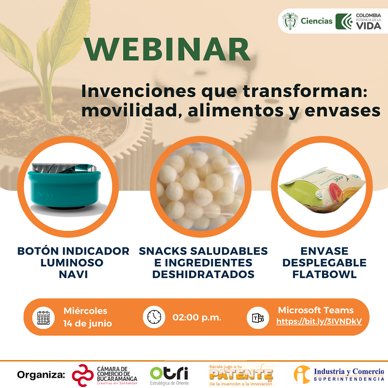 WEBINAR "INVENCIONES QUE TRANSFORMAN: MOVILIDAD, ALIMENTOS Y ENVASES"