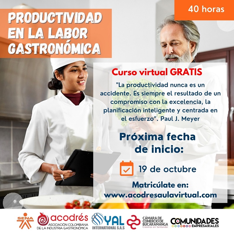 CURSO VIRTUAL GRATIS - PRODUCTIVIDAD EN LA LABOR GASTRONÓMICA