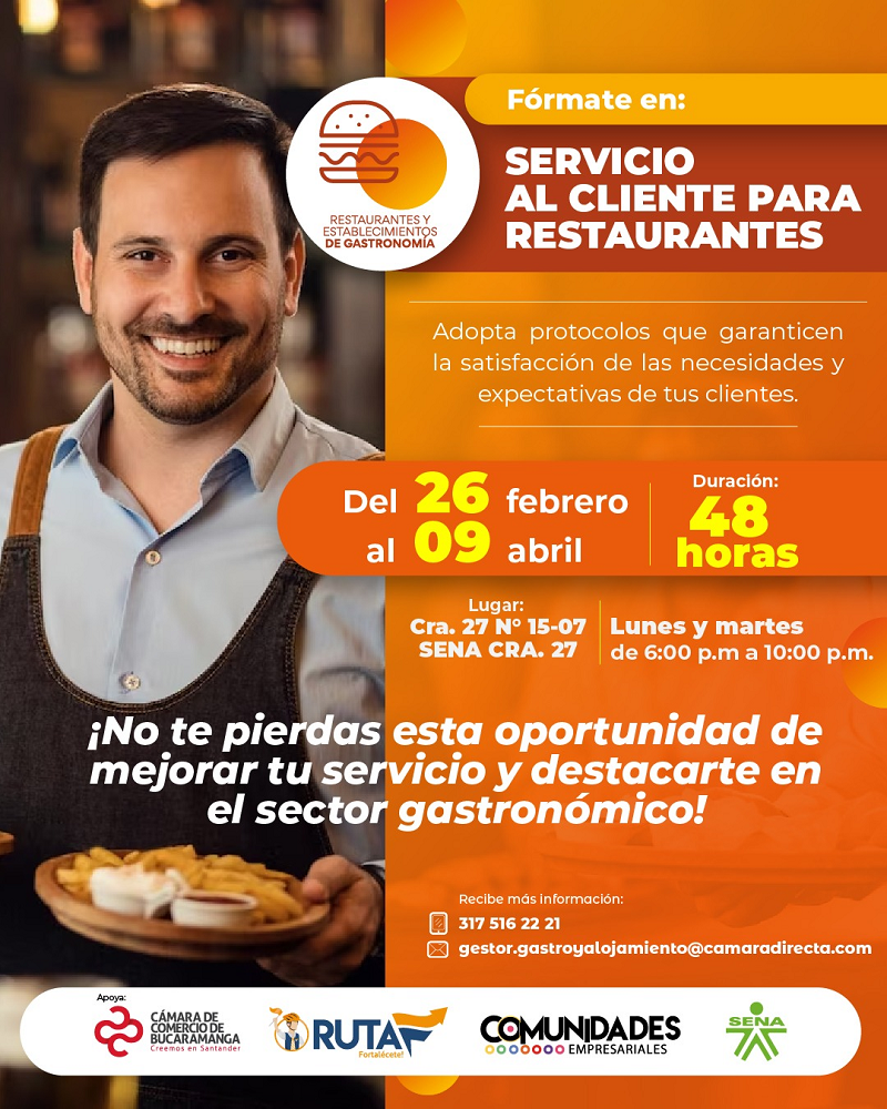 FÓRMATE EN SERVICIO AL CLIENTE PARA RESTAURANTES 