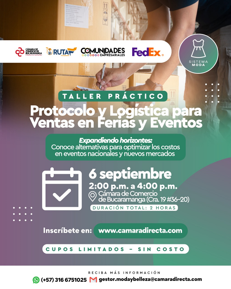 TALLER PROTOCOLO Y LOGÍSTICA PARA VENTAS  EN FERIAS Y EVENTOS