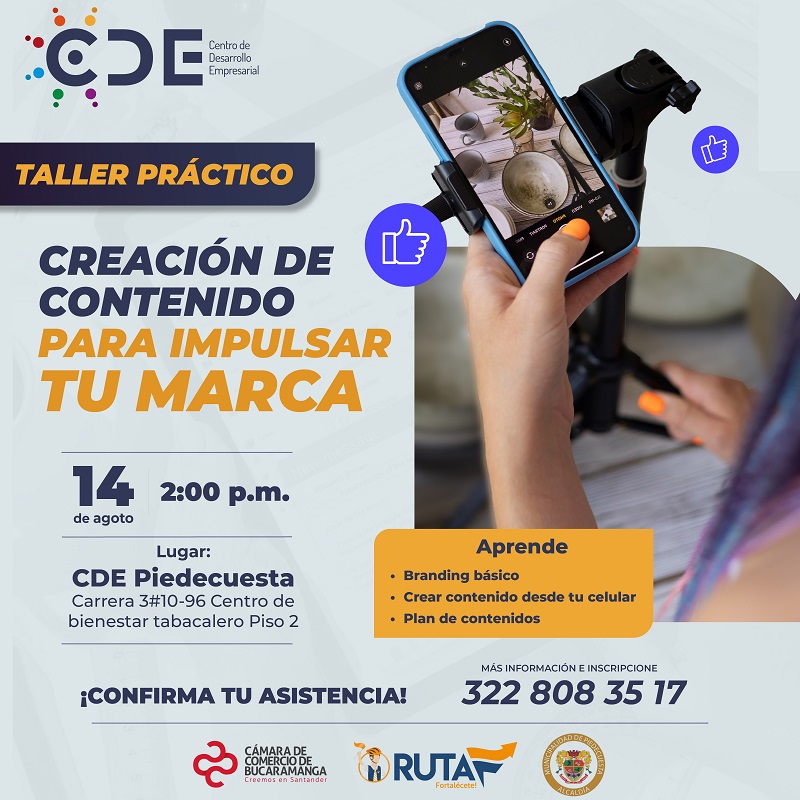 TALLER PRÁCTICO DE CREACIÓN DE CONTENIDO PARA IMPULSAR TU MARCA