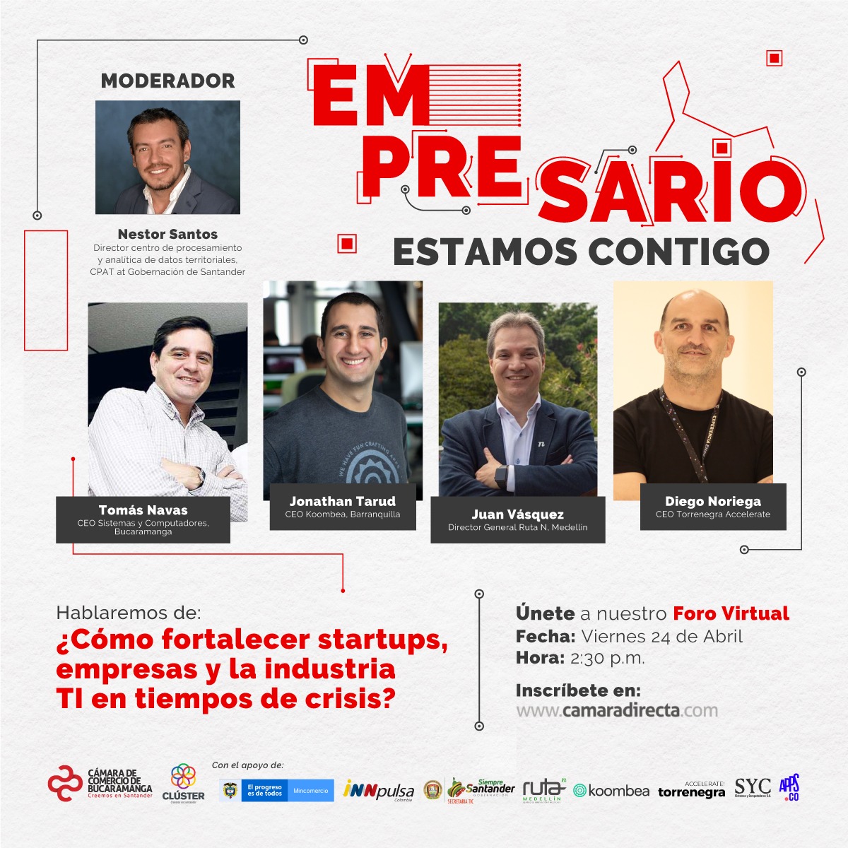 FORO VIRTUAL - ¿CÓMO FORTALECER STARTUPS, EMPRESAS Y LA INDUSTRIA TI EN TIEMPOS DE CRISIS?