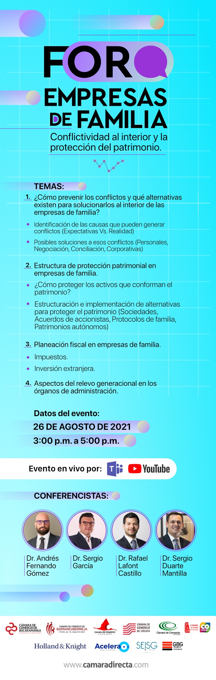 FORO EMPRESAS DE FAMILIA: CONFLICTIVIDAD AL INTERIOR Y LA PROTECCIÓN DEL PATRIMONIO