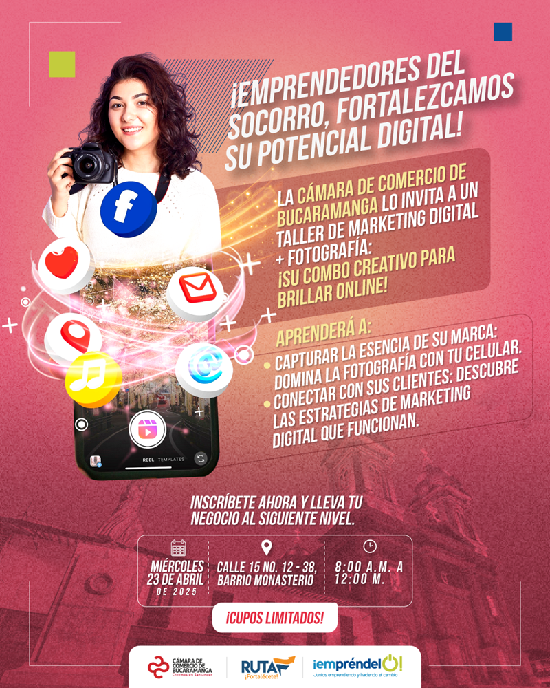 TALLER EL KIT VISUAL FOTOGRAFÍA Y MARKETING DIGITAL PARA TU NEGOCIO SOCORRO