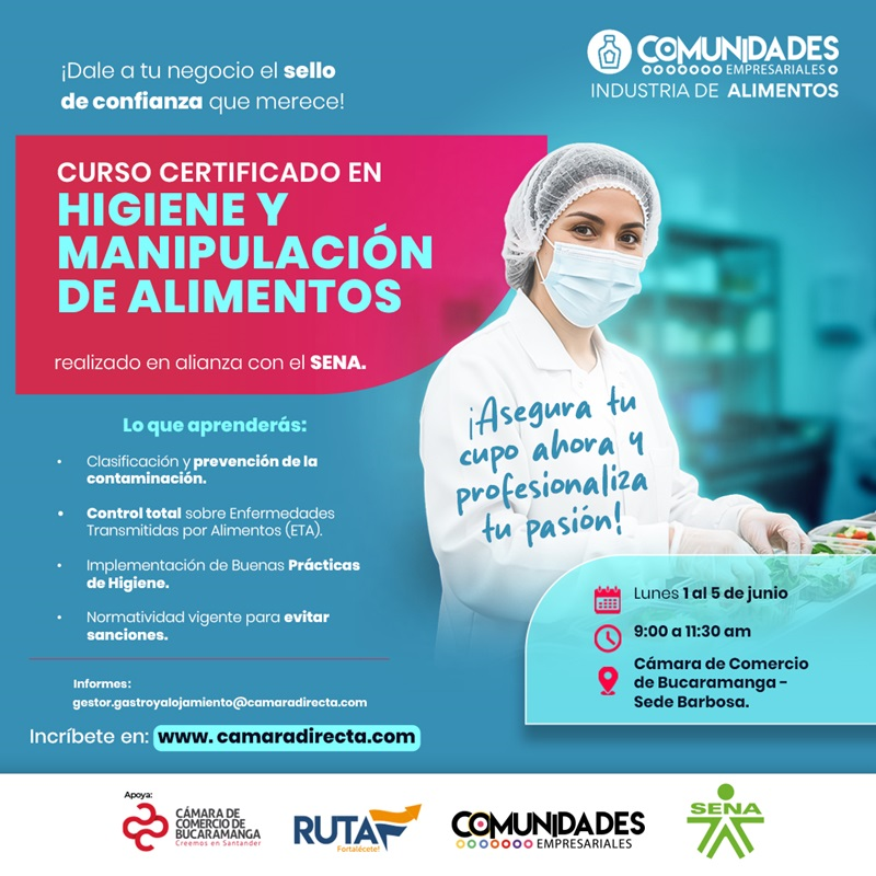 CURSO CERTIFICADO EN HIGIENE Y MANIPULACI&Oacute;N DE ALIMENTOS BARBOSA 