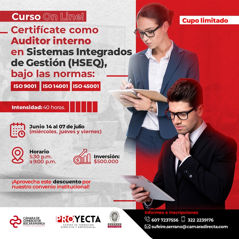CURSO ON LINE CERTIFÍCATE COMO AUDITOR INTERNO EN SISTEMAS INTEGRADOS DE GESTIÓN HSEQ