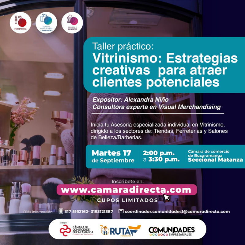 TALLER DE VITRINISMO: ESTRATEGIAS CREATIVAS PARA ATRAER CLIENTES POTENCIALES