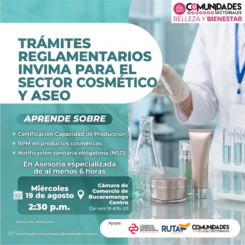 TALLER E INICIO ASESORIAS- TRAMITES REGLAMENTARIOS INVIMA COSM&Eacute;TICOS 