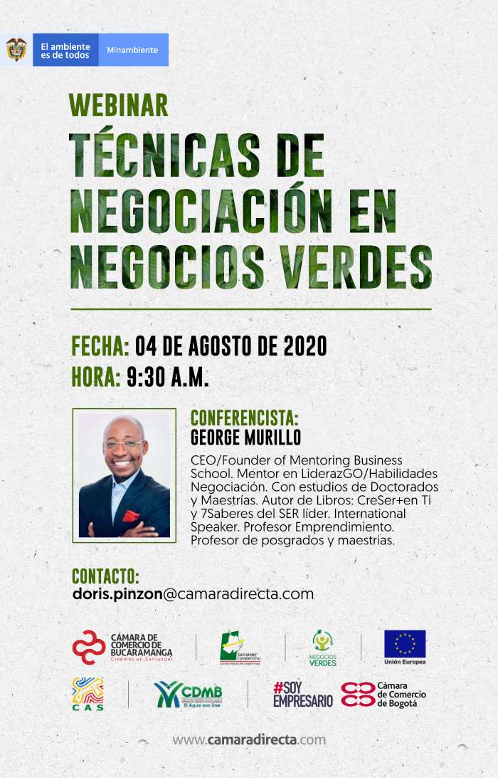 WEBINAR TÉCNICAS DE NEGOCIACIÓN EN NEGOCIOS VERDES 