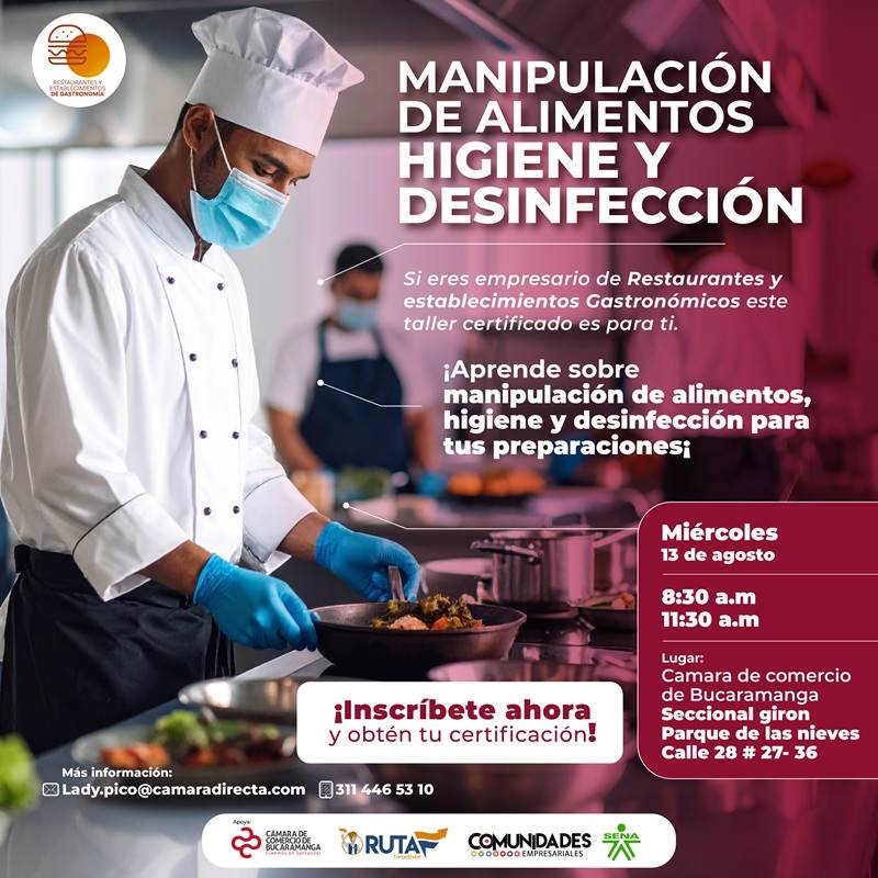 MANIPULACIÓN DE ALIMENTOS, HIGIENE Y DESINFECCIÓN - GIRÓN