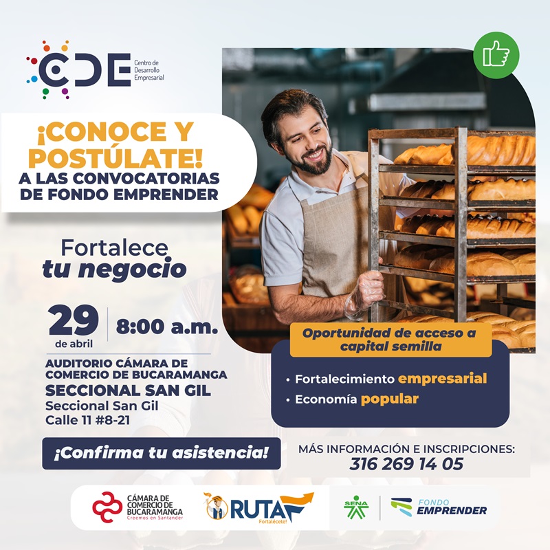 CONOCE Y POSTÚLATE A LAS CONVOCATORIAS DE FONDO EMPRENDER SAN GIL