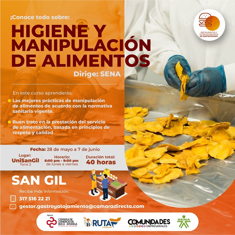 CURSO DE MANIPULACIÓN DE ALIMENTOS SAN GIL 