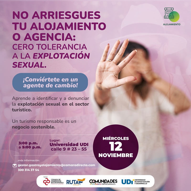 NO ARRIESGUES TU ALOJAMIENTO O AGENCIA: CERO TOLERANCIA A LA EXPLOTACIÓN SEXUAL