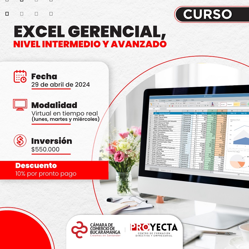 CURSO EXCEL GERENCIAL  NIVEL INTERMEDIO Y AVANZADO 29 ABRIL 2024