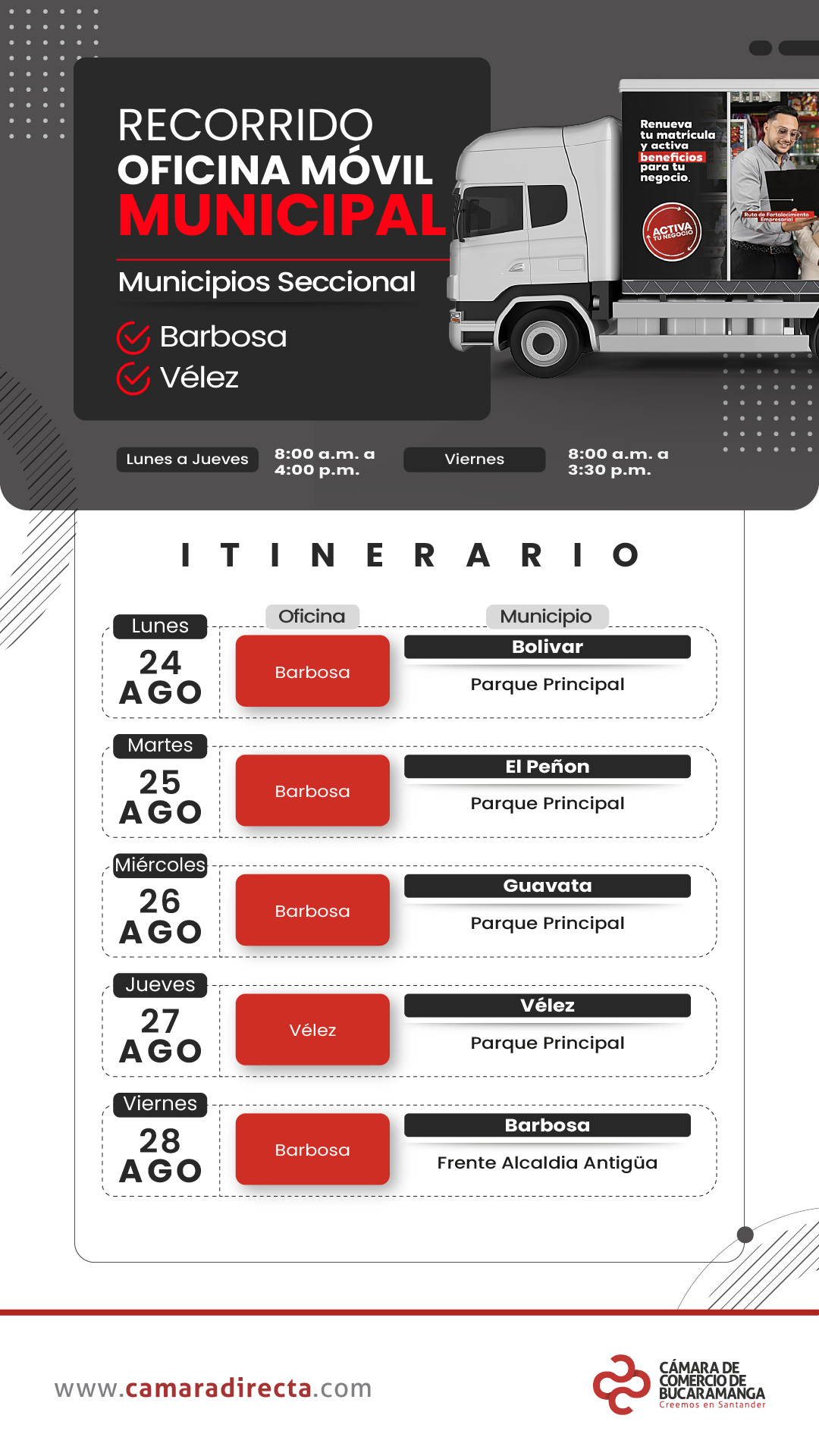 RECORRIDO OFICINA M&Oacute;VIL MUNICIPAL 2026