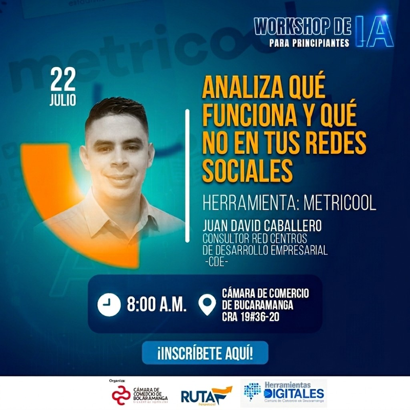 WORKSHOP DE IA PARA PRINCIPIANTES ANALIZA QU&Eacute; FUNCIONA Y QU&Eacute; NO EN TUS REDES SOCIALES