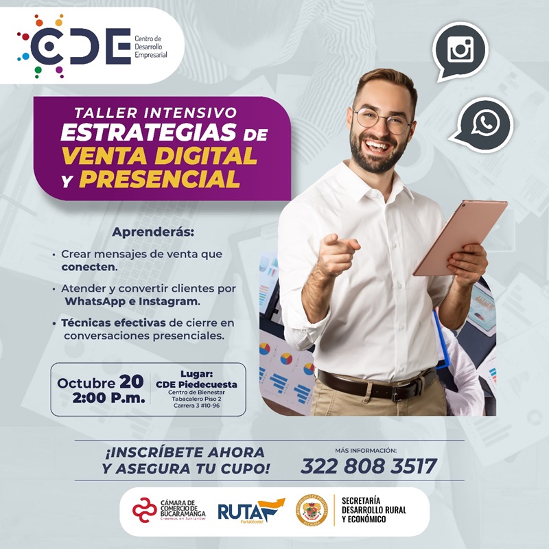 TALLER INTENSIVO ESTRATEGIAS DE VENTA DIGITAL Y PRESENCIAL