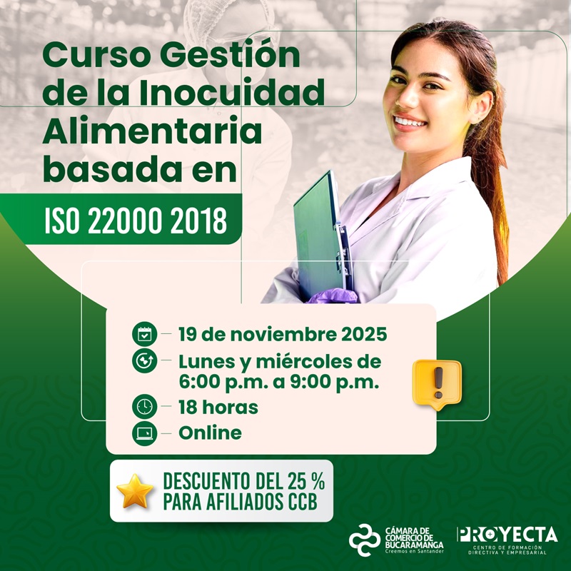 CURSO GESTIÓN DE LA INOCUIDAD ALIMENTARIA BASADA EN ISO 22000 2018