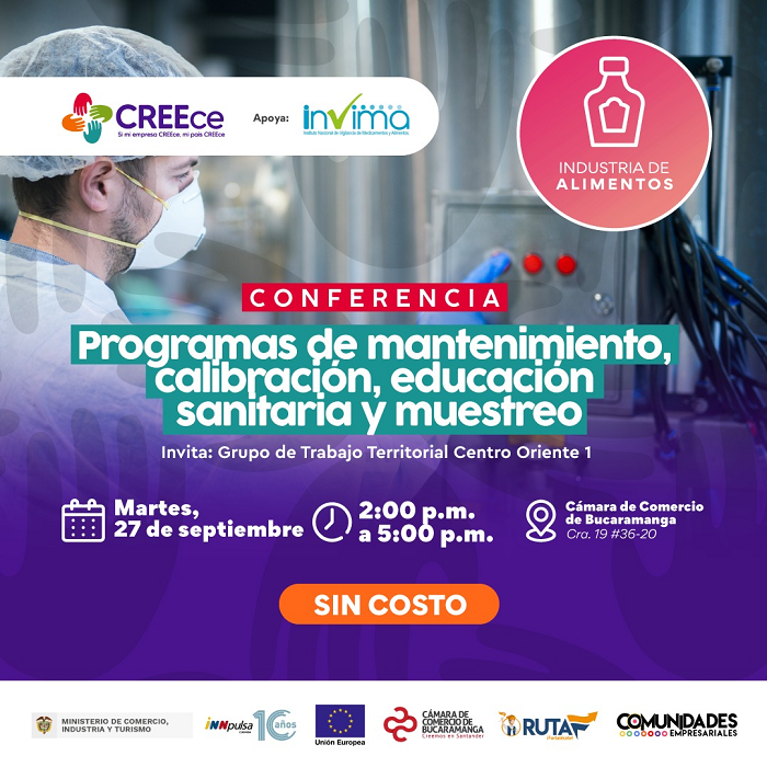 CONFERENCIA PROGRAMAS DE MANTENIMIENTO, CALIBRACIÓN, EDUCACIÓN SANITARIA Y MUESTREO 