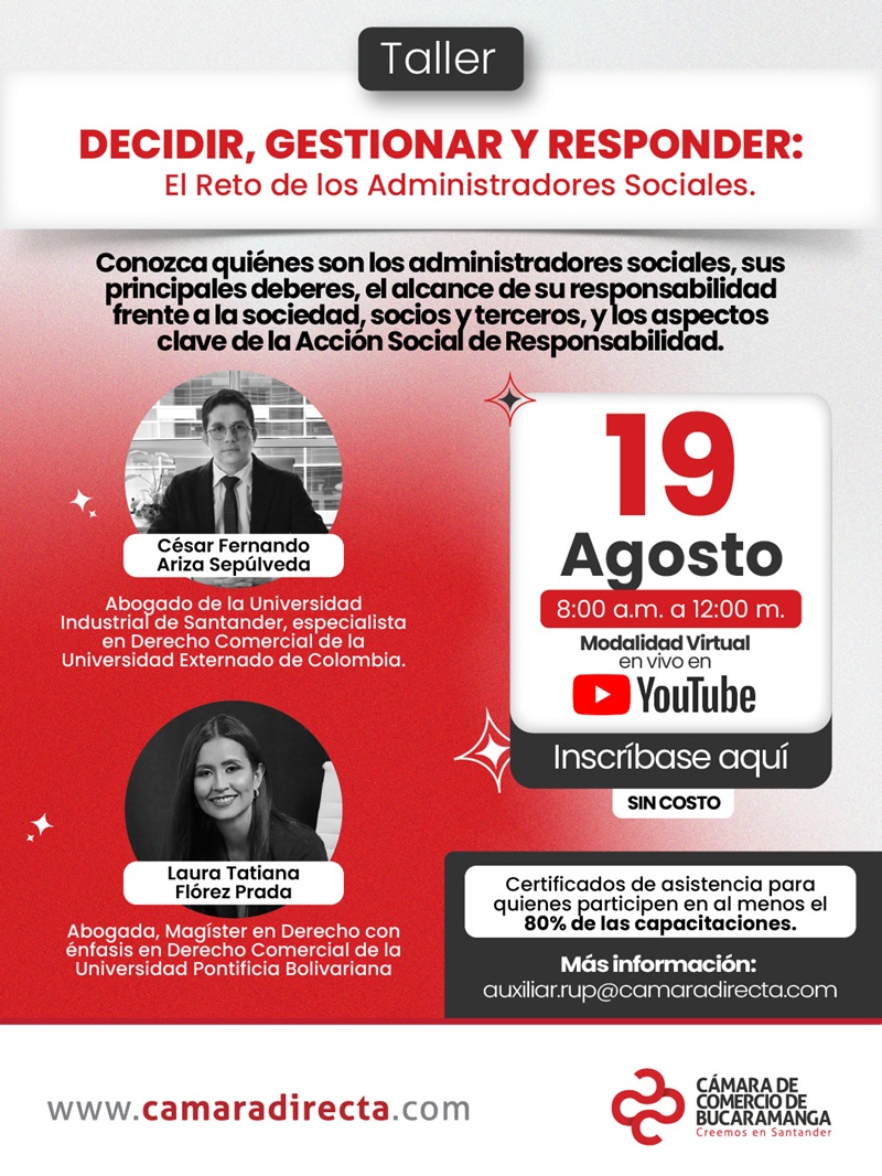 TALLER DECIDIR, GESTIONAR Y RESPONDER: EL RETO DE LOS ADMINISTRADORES SOCIALES