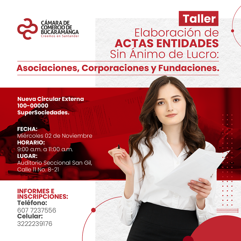 TALLER ELABORACIÓN DE ACTAS ENTIDADES SIN ÁNIMO DE LUCRO