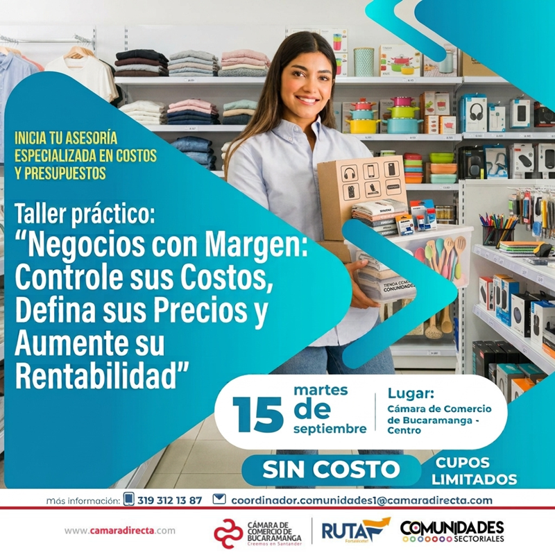 TALLER PR&Aacute;CTICO NEGOCIOS CON MARGEN: CONTROLE SUS COSTOS, DEFINA SUS PRECIOS