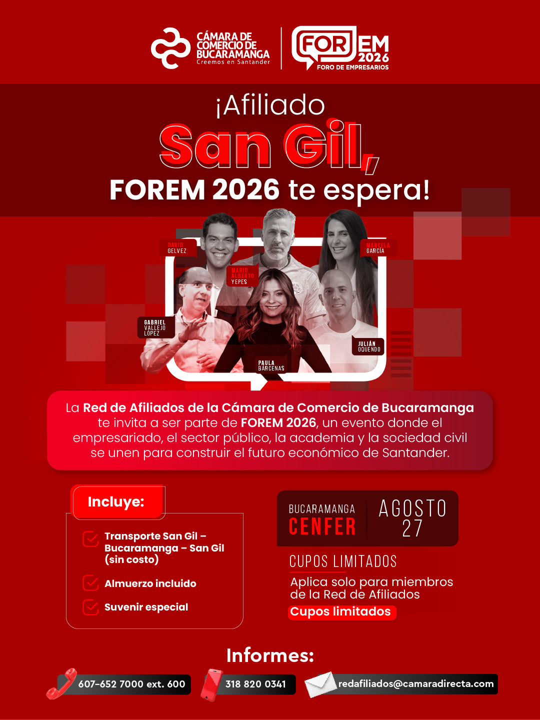 Beneficio Transporte Afiliados San Gil Forem 2026