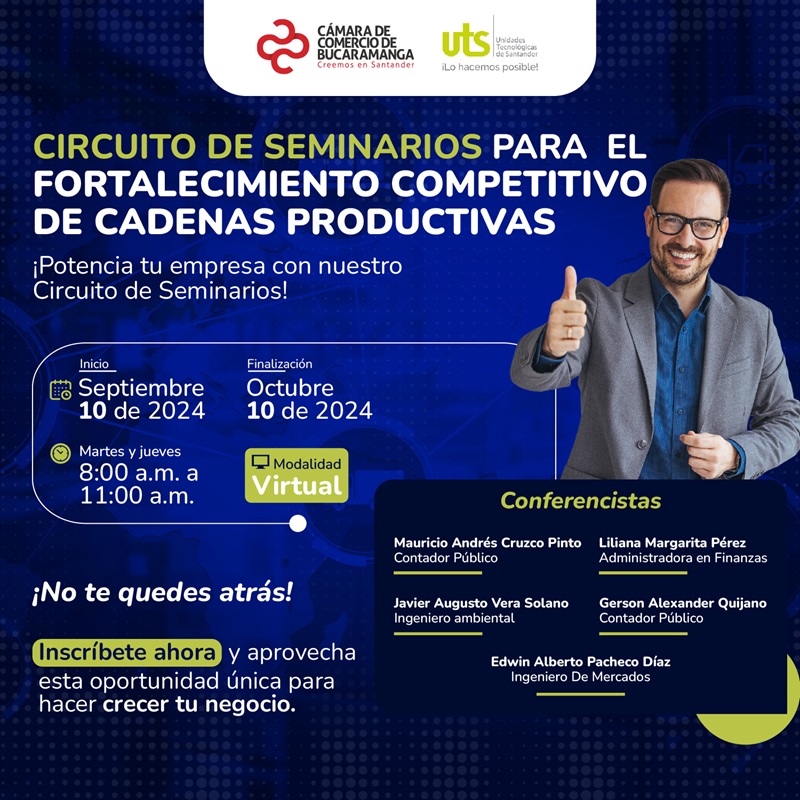 SEMINARIOS PARA EL FORTALECIMIENTO COMPETITIVO DE CADENAS PRODUCTIVAS