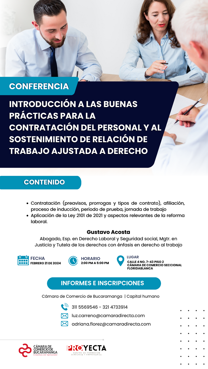 CONFERENCIA INTRODUCCIÓN A LAS BUENAS PRÁCTICAS PARA LA CONTRATACIÓN DEL PERSONAL