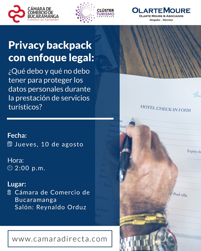 SESIÓN PRIVACY BACKPACK - REGULACIÒN COLOMBIANA DE PROTECCIÓN DE DATOS IND. TURISMO