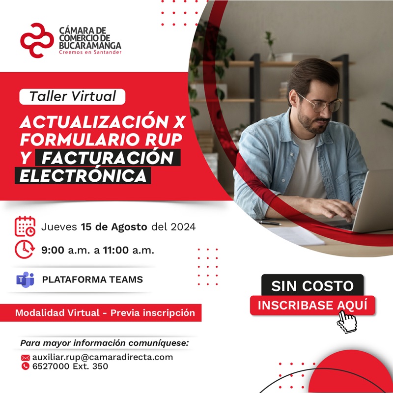 TALLER VIRTUAL ACTUALIZACIÓN X FORMULARIO RUP Y FACTURACIÓN ELECTRÓNICA