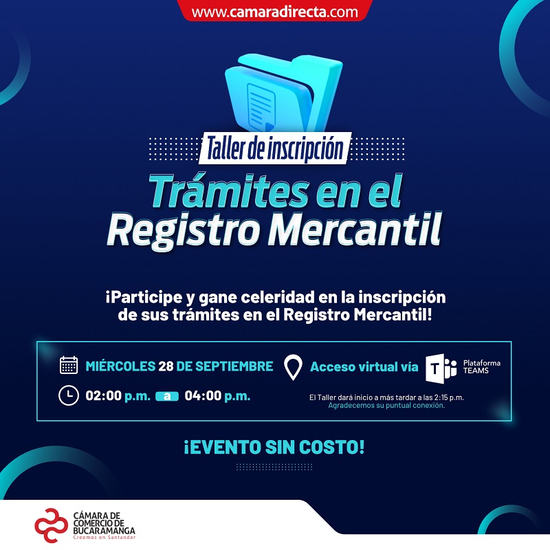 TALLER DE INSCRIPCIÓN TRÁMITES EN EL REGISTRO MERCANTIL